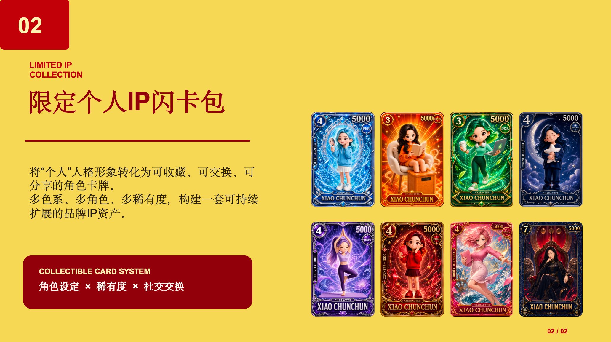 限定个人IP闪卡包设计案例页面